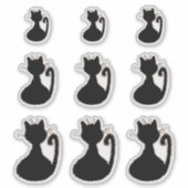 Retro Mideeuwse moderne Black Cat Silhouette Sticker (Voorkant)