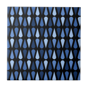 Retro Mideeuwse tapijten zwart blauw Tegeltje