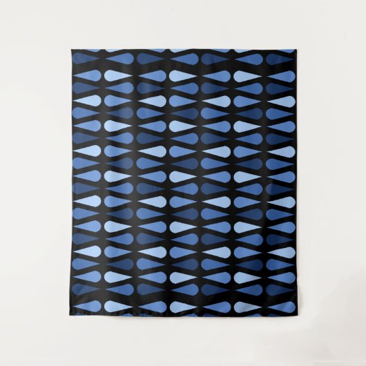 Retro Mideeuwse tapijten zwart blauw Wandkleed (Voorkant)