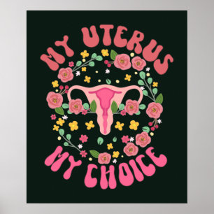 Retro Mijn baarmoeder Mijn keuze, Feminist Pro-cho Poster