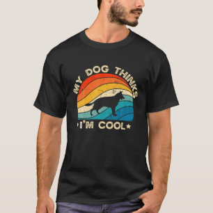 Retro Mijn hond denkt dat ik cool ben Duitse herde T-shirt