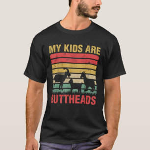  Retro Mijn Kinder zijn Buttheads Goat Mom Farme T-shirt