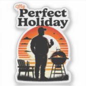 Retro Mijn perfecte vakantie donkere tekst Sticker (Voorkant)