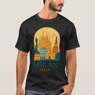 Retro Milan Duomo Italië Reis Retro T-Shirt
