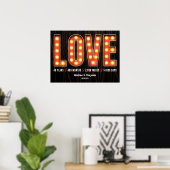 Retro Milestone 40th Anniversary Personalized Love Poster (Thuiskantoor)