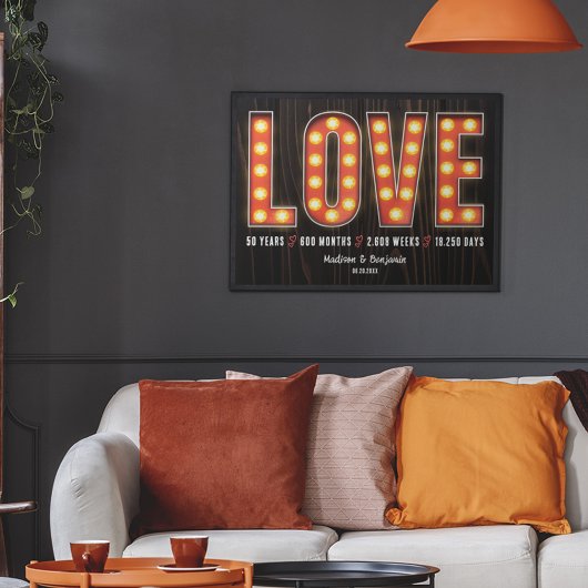 Retro Milestone 50ste Jubileum Gepersonaliseerde L Poster