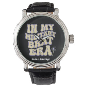 Retro Militair Kind Tijdperk Groovy Paardenbloem P Horloge