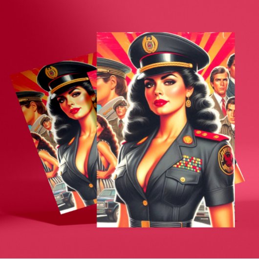 Retro Militaire Vrouw Briefkaart