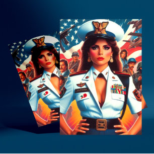 Retro Militaire Vrouw Briefkaart