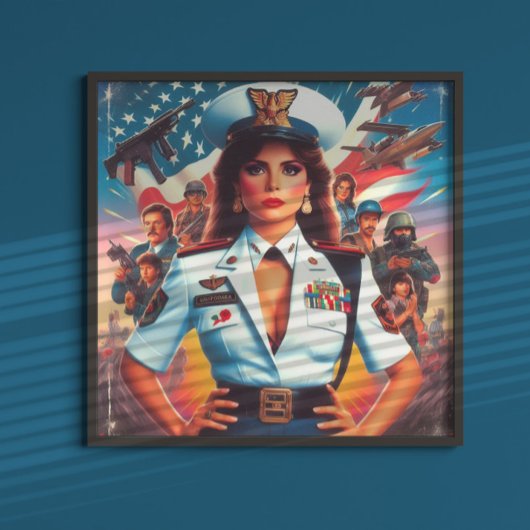 Retro Militaire Vrouw Poster