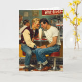 Retro Milkshake Omhelzing Kaart (Gele Bloem)