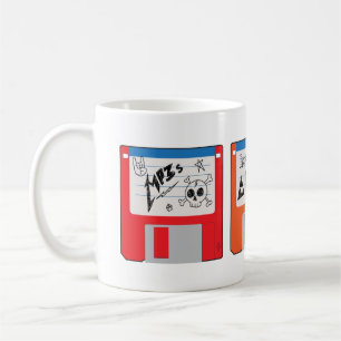Retro Millennial Core Floppy Disks met labels Koffiemok