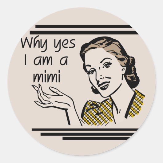 Retro Mimi T-shirts en Giften Ronde Sticker (Voorkant)