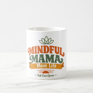 Retro Mindful Mama Mom Life Coffee Mug | Zen Yoga  Koffiemok