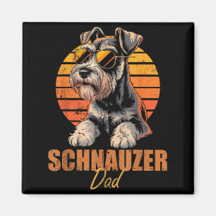 Retro Miniatuur Schnauzer Vader Grappige Vintage H Magneet