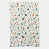 Retro minimaal kerstboom patroon theedoek (Verticaal)