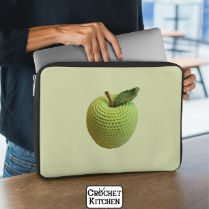 Retro Minimal Handgemaakte Craft Green Haakappel Laptop Sleeve