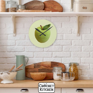Retro Minimal Handgemaakte Craft Green Haakappel Ronde Klok