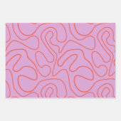 Retro minimale Abstracte lijnen in Sinaasappel en  Inpakpapier Vel (Voorkant 2)