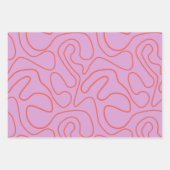 Retro minimale Abstracte lijnen in Sinaasappel en  Inpakpapier Vel (Voorkant)
