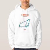 Retro Minimalist Aintree Racecourse Line Art Print Hoodie (Voorkant)