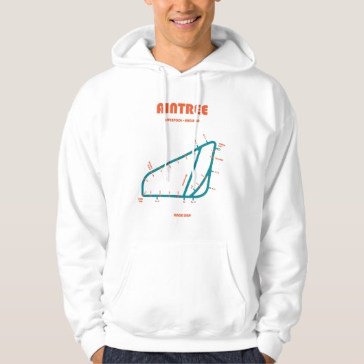 Retro Minimalist Aintree Racecourse Line Art Print Hoodie (Voorkant)