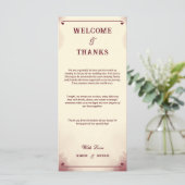 Retro Minimalist Burgundy Ivory Welcome and Thanks (Staand voorkant)
