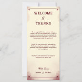 Retro Minimalist Burgundy Ivory Welcome and Thanks (Voorkant)