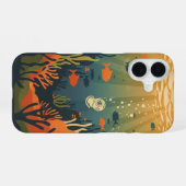 Retro Minimalist Fish iPhone 16 Hoesje (Achterkant horizontaal)