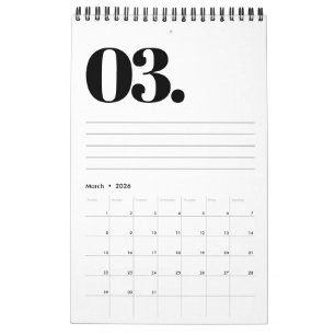 Retro Minimalist Geen Foto Zwart-Wit 2025 Kalender