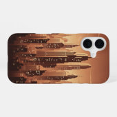 Retro Minimalist Geometric Skyline iPhone 16 Hoesje (Achterkant horizontaal)