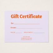 Retro Minimalist Purple Orange Certificate (Dos)