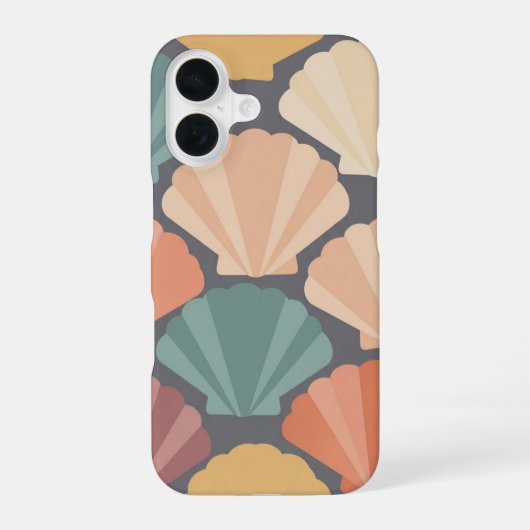 Retro Minimalist Shells / Retro Minimalist Seashel iPhone 16 Hoesje (Achterkant)