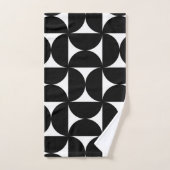 Retro Minimalist Style Black Geometric Bauhaus (Serviette à main)