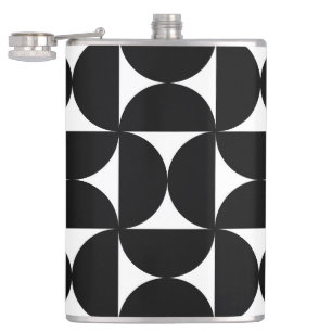 Retro Minimalist Style Black Geometric Bauhaus Heupfles