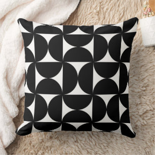 Retro Minimalist Style Black Geometric Bauhaus Kussen