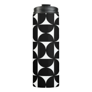 Retro Minimalist Style Black Geometric Bauhaus Thermosbeker