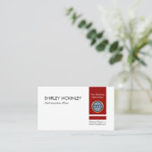 Retro Minimalist Vertical Red Private Enterprise Visitekaartje (Staand voorkant)