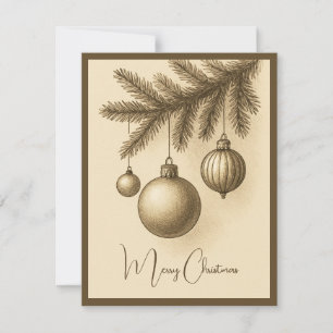 Retro Minimalistisch Elegant Schattig Eenvoudig Tr Feestdagenkaart