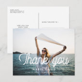 Retro minimalistisch Foto afstuderen bedankt Briefkaart (Voorkant / Achterkant)