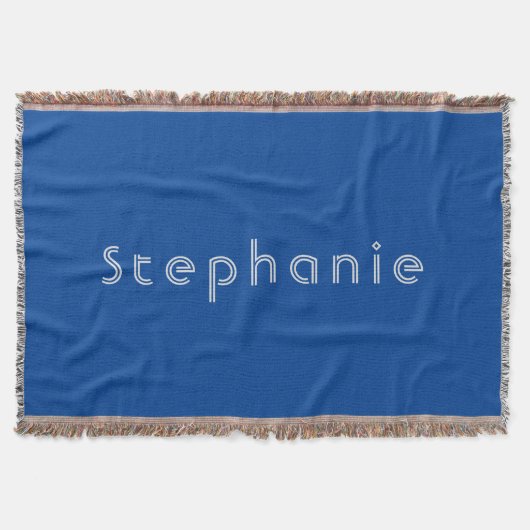 Retro Minimalistisch Modern Blauw Deken (Voorkant)