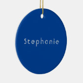 Retro Minimalistisch Modern Blauw Keramisch Ornament (Rechts)