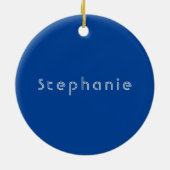 Retro Minimalistisch Modern Blauw Keramisch Ornament (Achterkant)