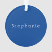 Retro  Minimalistisch Modern Blauw Ornament (achterkant)