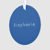 Retro  Minimalistisch Modern Blauw Ornament (voorkant)