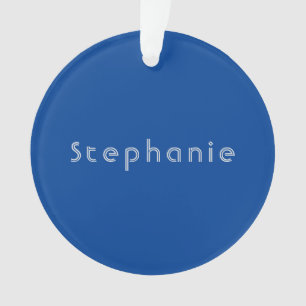 Retro Minimalistisch Modern Blauw Ornament