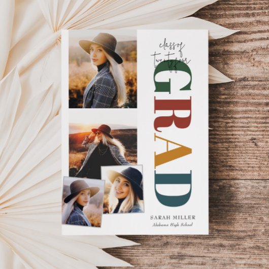 Retro Minimalistisch Modern Verticaal 5 Pics Afstu Kaart