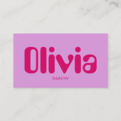 Retro minimalistisch vet roze Visitekaartje (Voorkant)