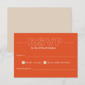 Retro Minimalistische Aangepaste RSVP-kaarten Kaart (Voorkant / Achterkant)