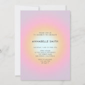 Retro minimalistische boog foto Afstuderen uitnodi (Achterkant)